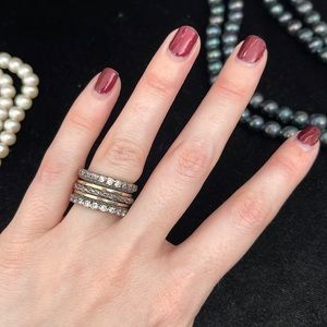 Stacked mixed metal spinner ring - sz 5